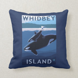 Coussin Île, WashingtonOrca et veau de Whidbey