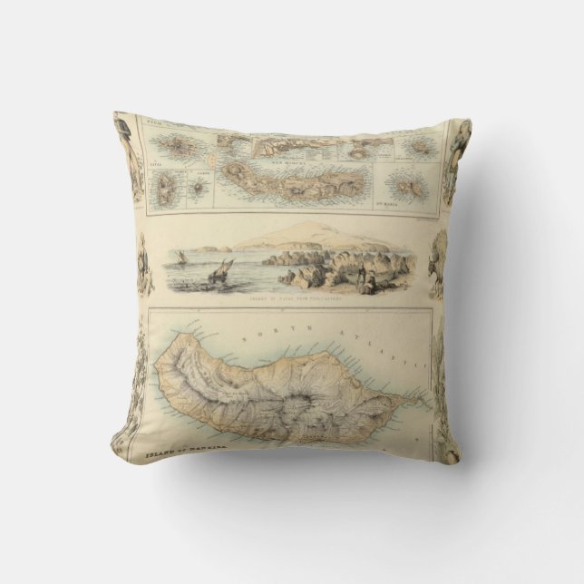 Coussin Îles portugaises dans l'Océan Atlantique (Recto)