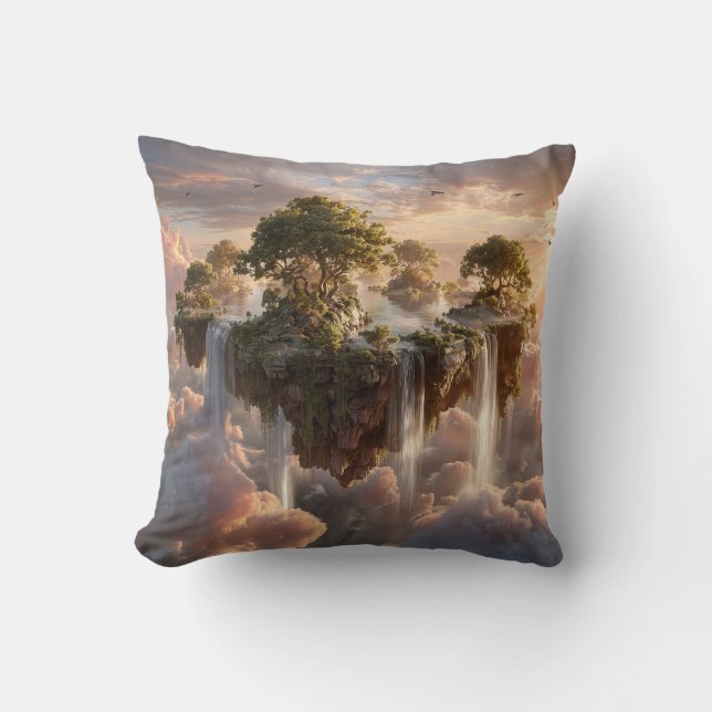 Coussin Îles Surréalistes Flottant Avec Cascades (Recto)