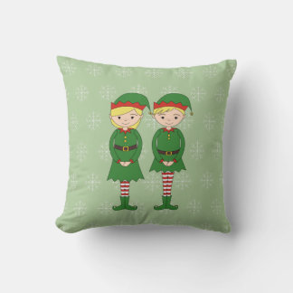 Coussin illusima Christmas Elves Snowflakes Green