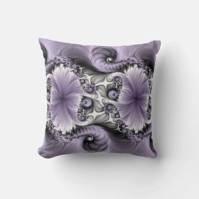 Coussin Illusion de lilas Art floral abstrait fantastique  (Recto)