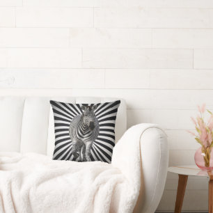 Coussin Illusion en noir et blanc Zebra
