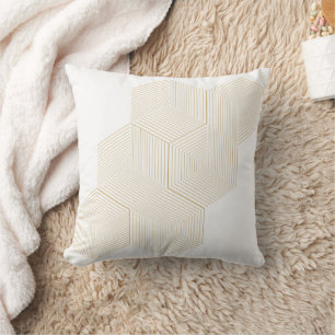 Coussin Illusion optique 3D nid d'abeille géométrique or m