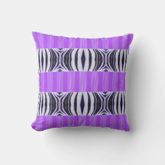 Coussin Illusion Zèbre - Abstrait Moderne Violet Lilas