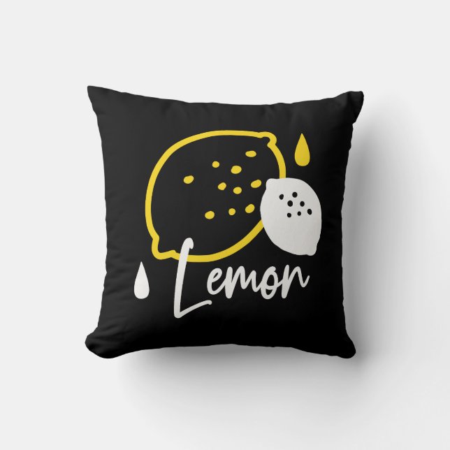 Coussin Illustration Abstraite au citron - Art des agrumes (Recto)