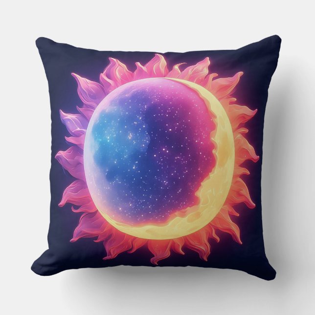 Coussin Illustration abstraite du soleil et de la lune cos (Recto)