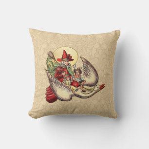 Coussin Illustration Antique de l'Enfant de Mère l'Oye