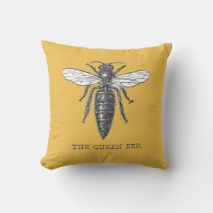 Coussin Illustration Antique d'Insecte de Bourdon Reine Ab