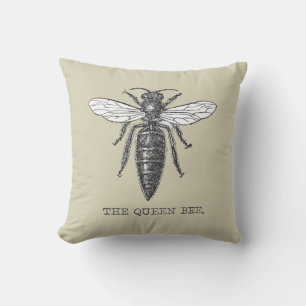 Coussin Illustration Antique d'Insecte de Bourdon Reine Ab