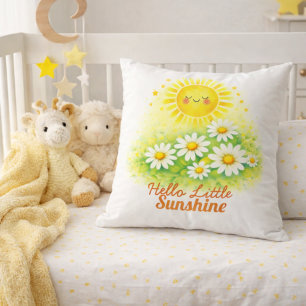 Coussin Illustration aquarelle Baby Shower Fleur de Daisy 