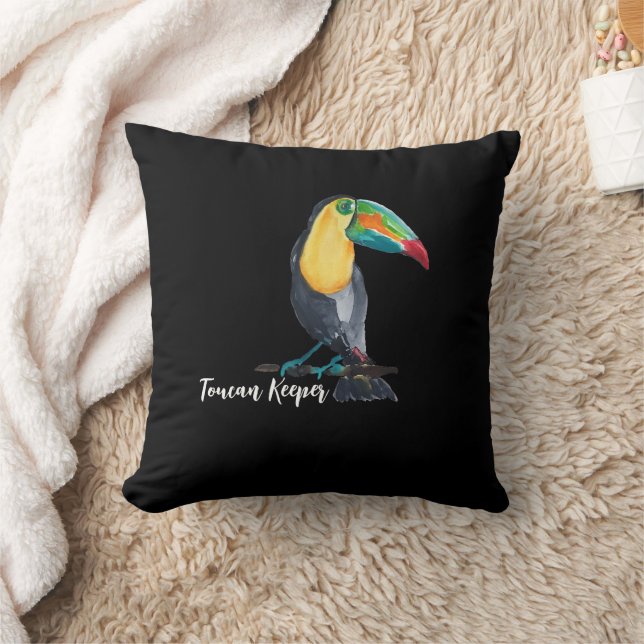 Coussin Illustration aquarelle de toucan mignon (Couverture)
