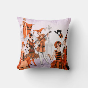 Coussin Illustration Art Déco Halloween – Vintage 1920