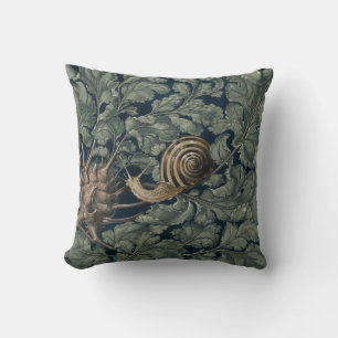 Coussin Illustration Art Nouveau Vintage Escargot Botaniqu