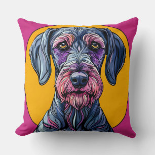 Coussin Illustration artistique colorée d'un chien sur Vi