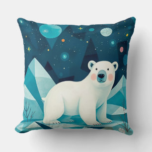 Coussin Illustration artistique d'ours polaire