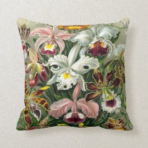Coussin Illustration botanique d'orchidées du cru 1865