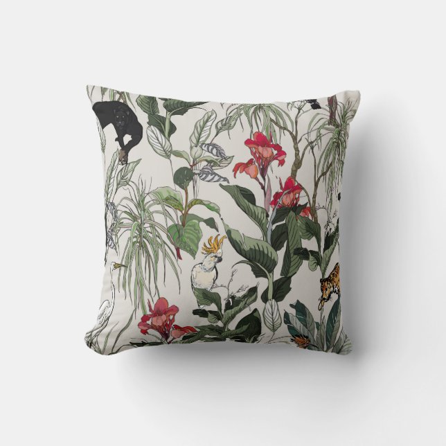 Coussin Illustration botanique tirée à la main par un Moti (Recto)