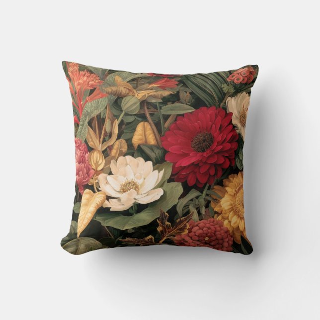 Coussin Illustration botanique vintage (Recto)