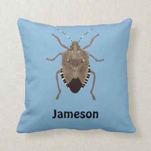 Coussin Illustration Brown de bogue puant bleu Personnalis