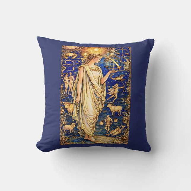 Coussin Illustration céleste de la déesse du zodiaque Art  (Recto)