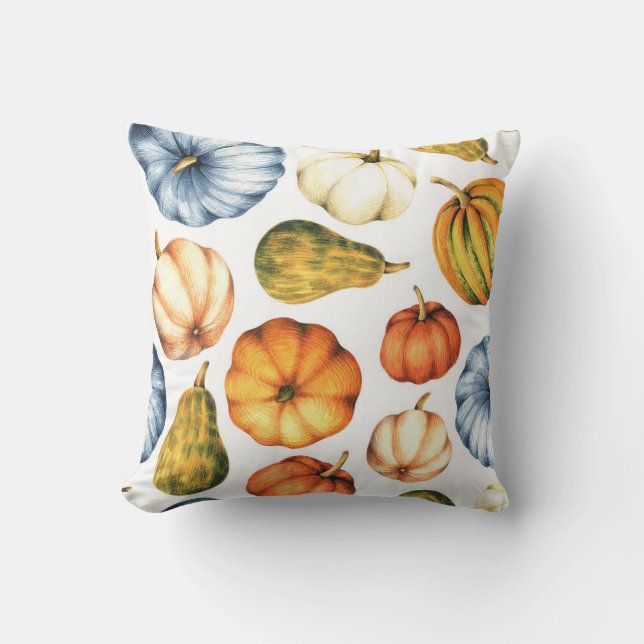 Coussin Illustration citrouille : Motif d'aquarelle transp (Recto)