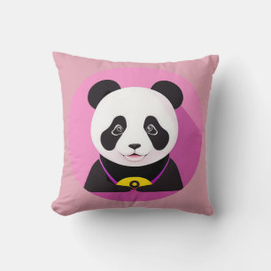 Coussin Illustration colorée de panda de dessin animé