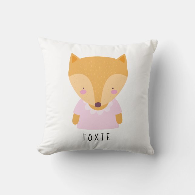 Coussin Illustration Cute Fox - Bébé personnalisable (Recto)