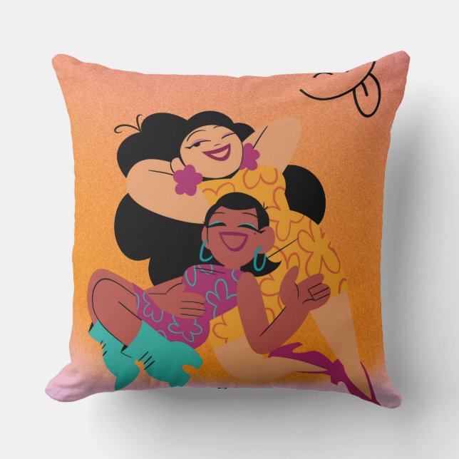 Coussin Illustration d'amis de la meilleure qualité avec E (Recto)