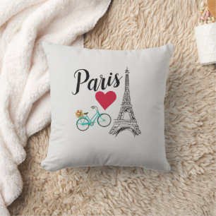 Coussin Illustration d'amour de la Tour Eiffel