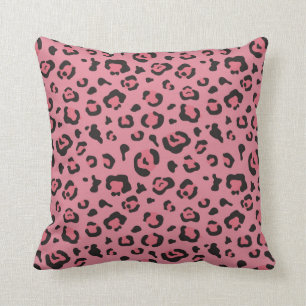 Coussin Illustration d'animal de rose de léopard