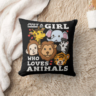 Coussin Illustration d'animaux mignons du zoo éléphant et