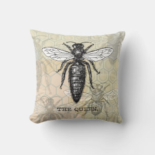 Coussin Illustration d'antiquité de l'insecte de la reine 