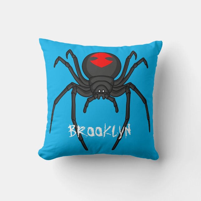 Coussin Illustration d'araignée noire effrayante (Recto)