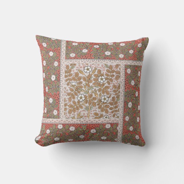 Coussin Illustration d'art de rose sauvage Fleur Vintage (Recto)