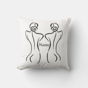 Coussin Illustration d'art féminin Thunder_Cove