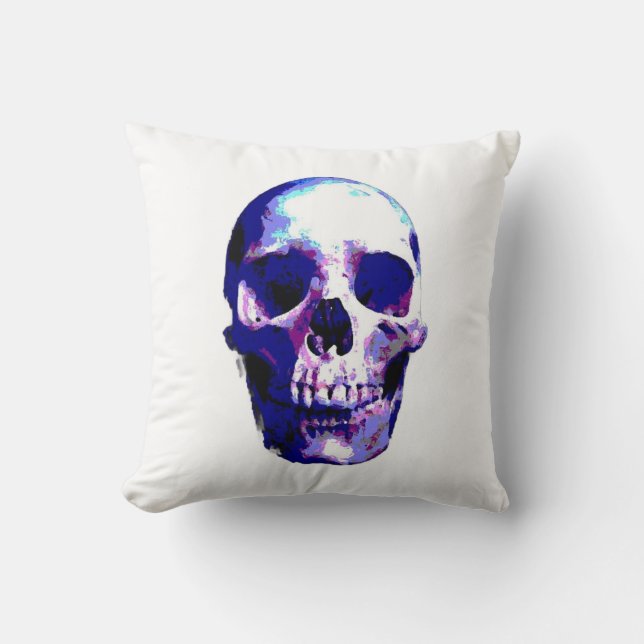 Coussin Illustration d'art Pop Skull (Recto)