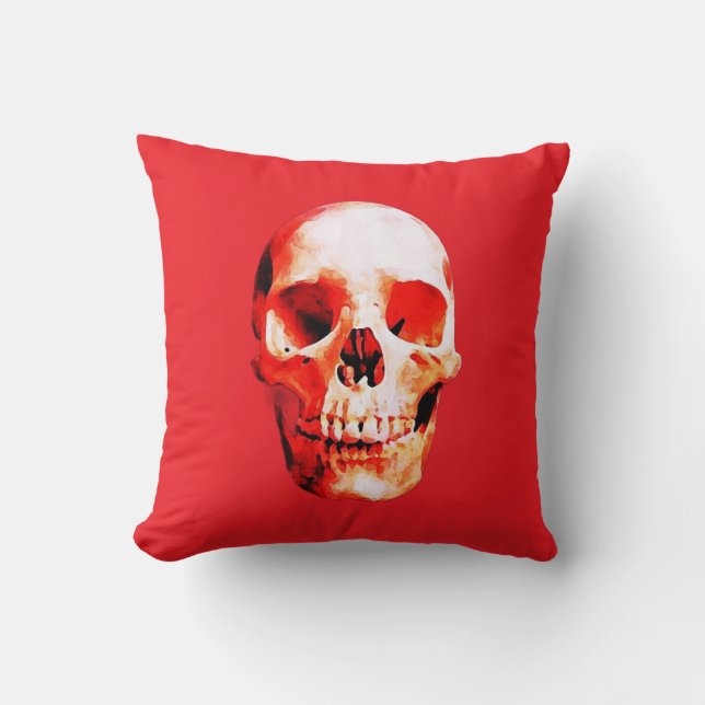 Coussin Illustration d'art Pop Skull (Recto)