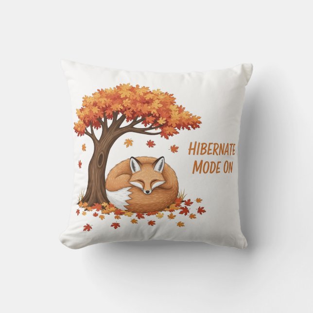 Coussin Illustration d'automne de renard endormi avec cita (Recto)
