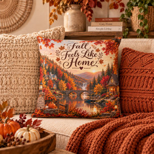 Coussin Illustration d'automne rustique qui ressemble à la