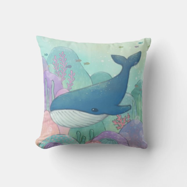 Coussin Illustration de baleine (Recto)