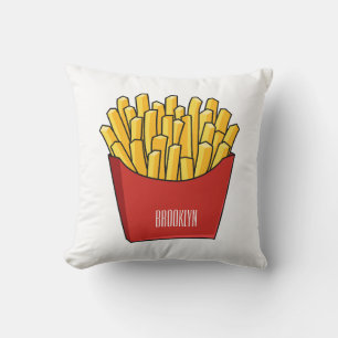 Coussin illustration de bande dessinée de frites