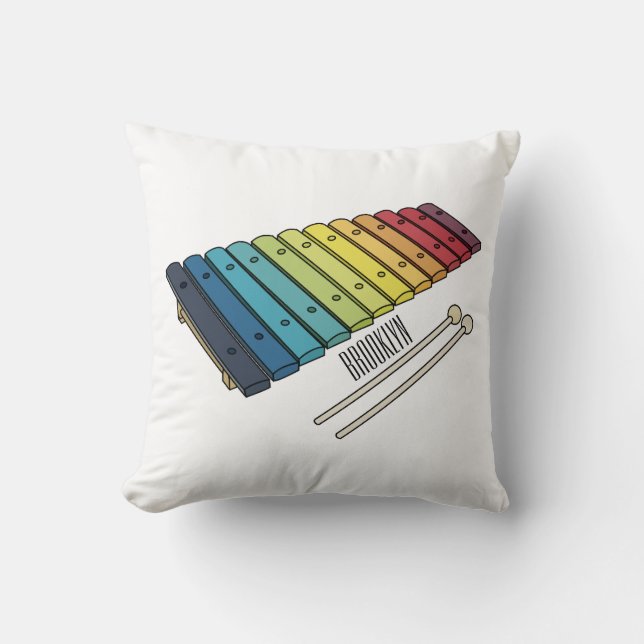 Coussin Illustration de bande dessinée en Xylophone (Recto)