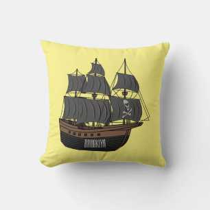 Coussin Illustration de bateau pirate
