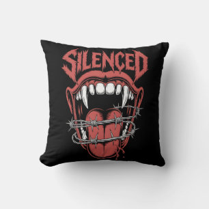Coussin Illustration de bouche de cri silencieux