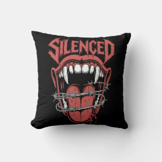 Coussin Illustration de bouche de cri silencieux