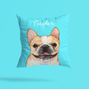 Coussin Illustration de Bouledogue Français Moderne Ajou