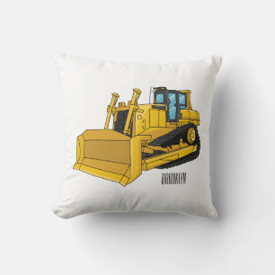 Coussin Illustration de bulldozer en cartoon