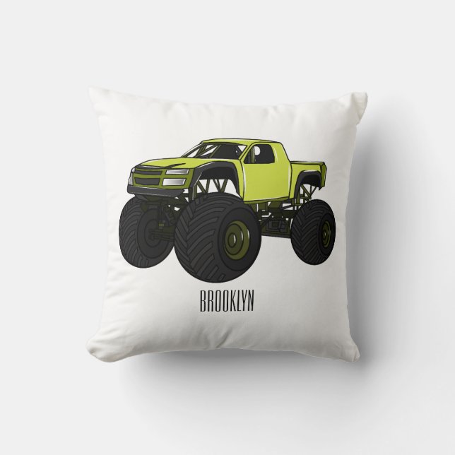 Coussin Illustration de camion monstre (Recto)