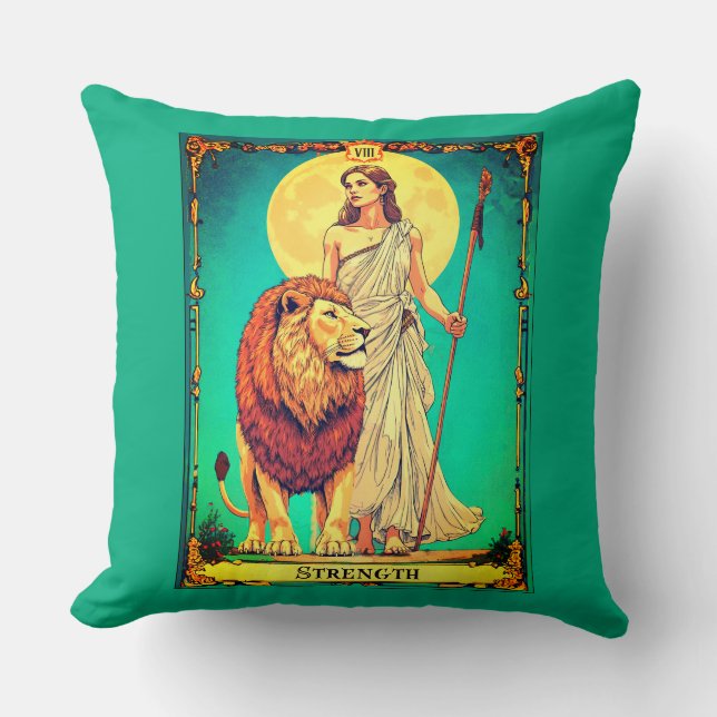 Coussin Illustration de carte de tarot, Force (Recto)
