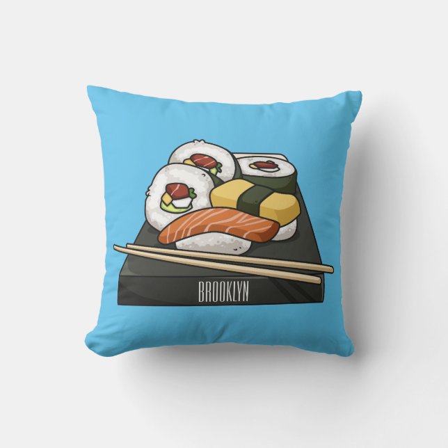 Coussin Illustration de cartoon de sushi  (Recto)
